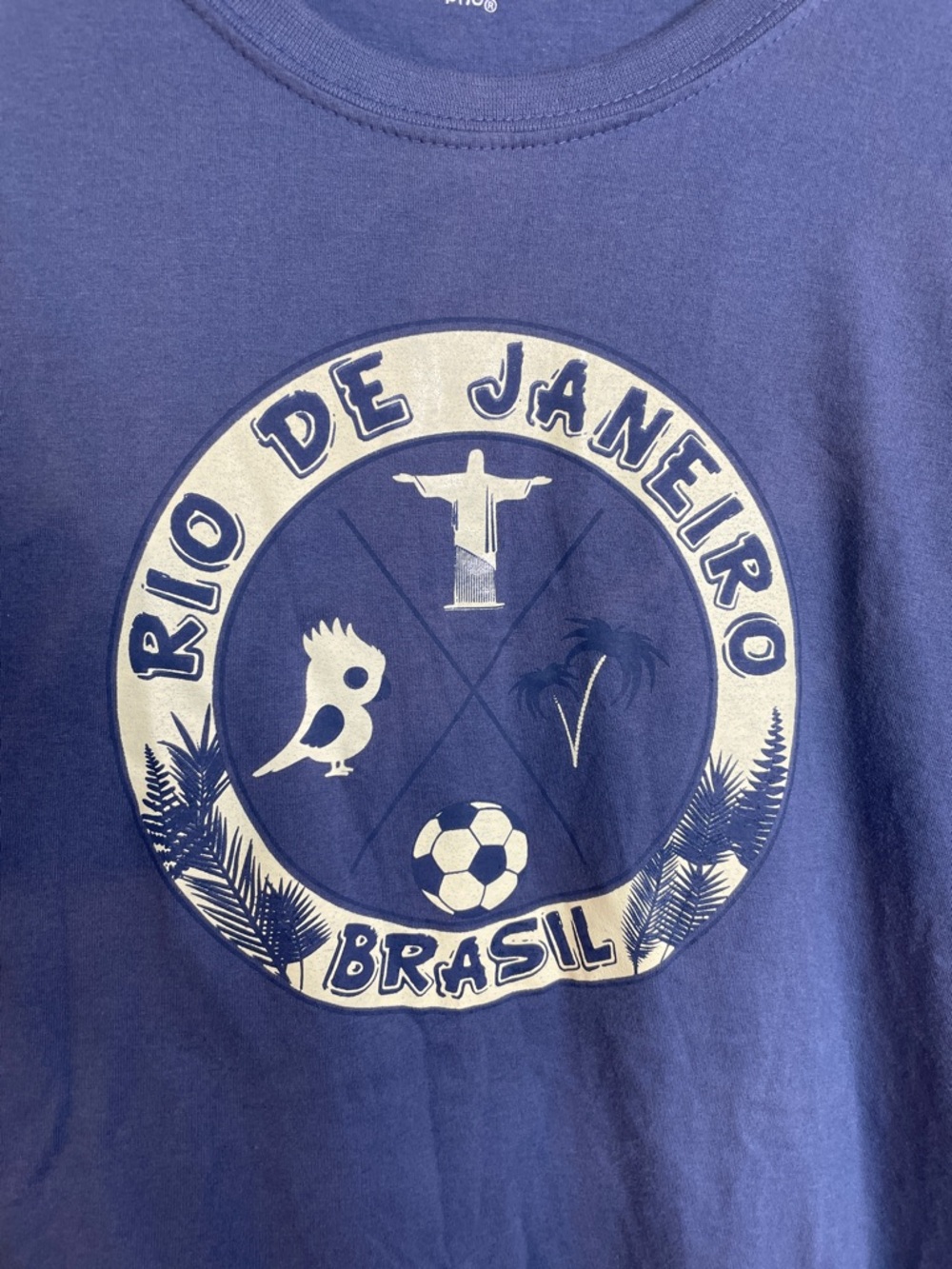 Rio de Janeiro Graphic T-Shirt Blue Size Large Unisex